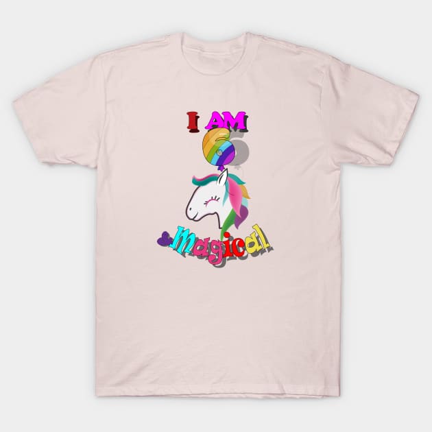 unicorn 6th birthday: I am 6 and magical T-Shirt by bratshirt